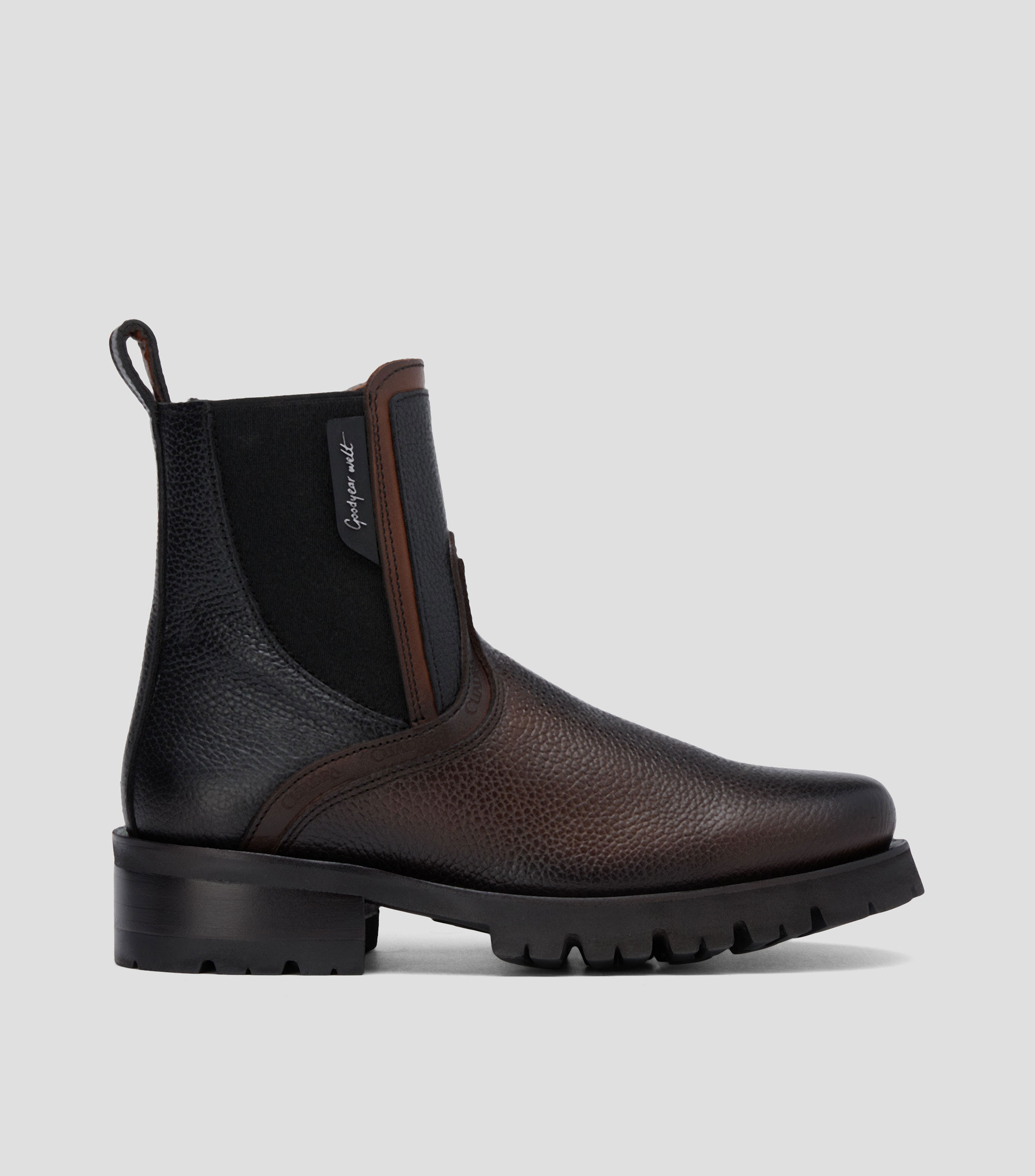 Botines en piel texturizado Hombre